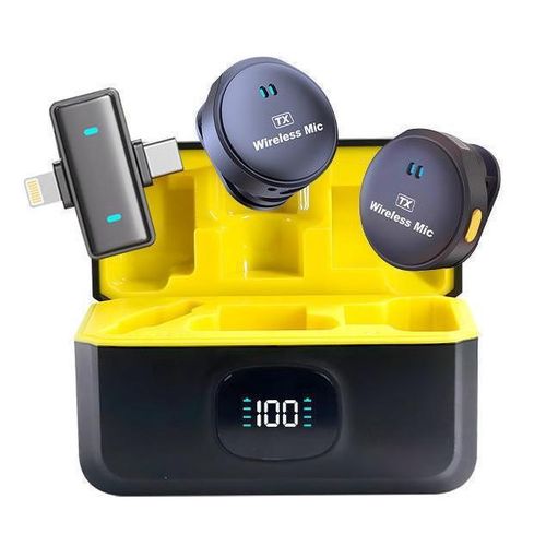 product_image_name-Generic-2in1 Wireless Lavalier Magnetic Microphone for Iphone and Type-c Black/yellow-1