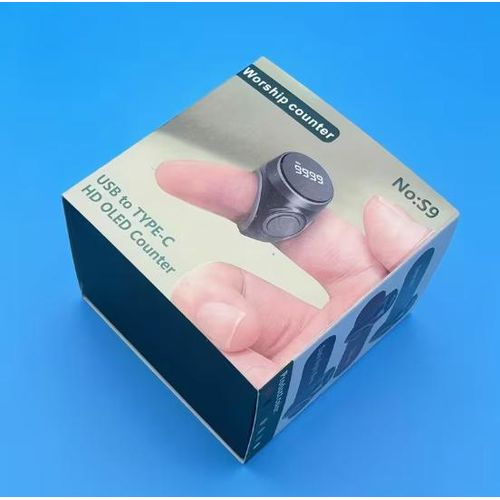Generic S9 Rechargeable Smart Ring Counter, Black LED Digital Tasbih Clicker Ring for Prayer Counting - image 7