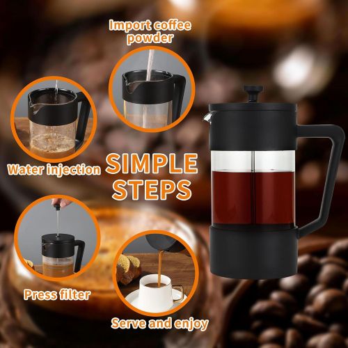 Generic French Press Coffee Maker, 1000ML Coffee Press with Filter for Coffee - image 5