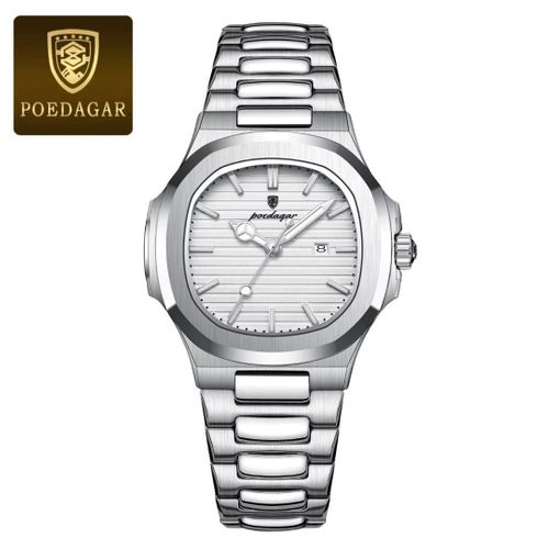 POEDAGAR MEN'S STAINLESS STEEL SILVER WATCH - image 3