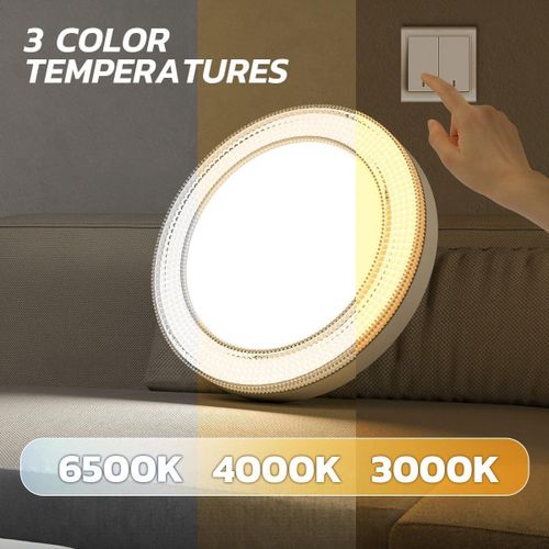 Generic Modern 3-Color Ceiling Light,Ultra-Bright LED Fixture, Dual Mounting, Adjustable Color Temp - image 2
