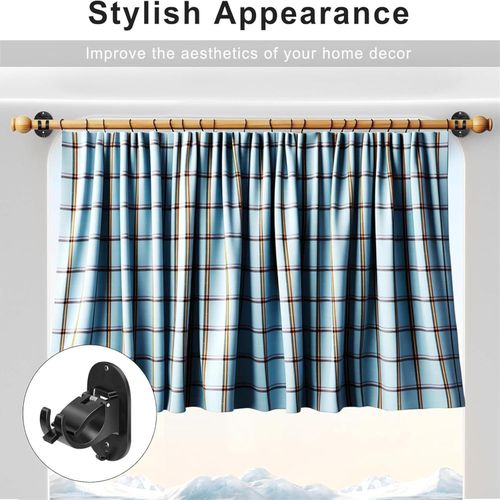 product_image_name-Generic-4-Piece Drill-Free Curtain Rod Bracket, Self-Adhesive Curtain Rod Bracket - Black-3