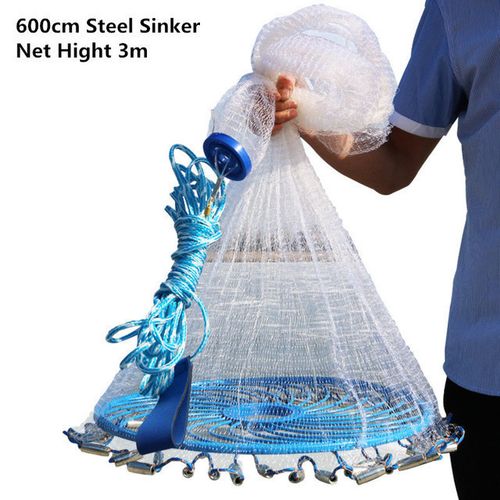 Shop Generic Upgraded Easy Throw Cast Net Fishing Network Diameter  300cm-720cm American Style Fishing Net Small Mesh Outdoor Fishing Tools  Online