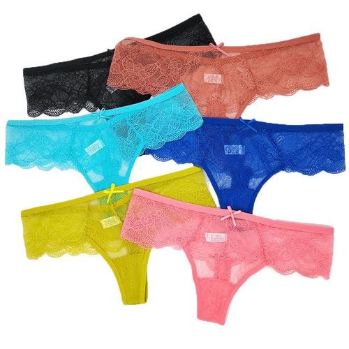 5 PCS/SET Lingerie Sexy Lace Thongs Woman Low G String Girls