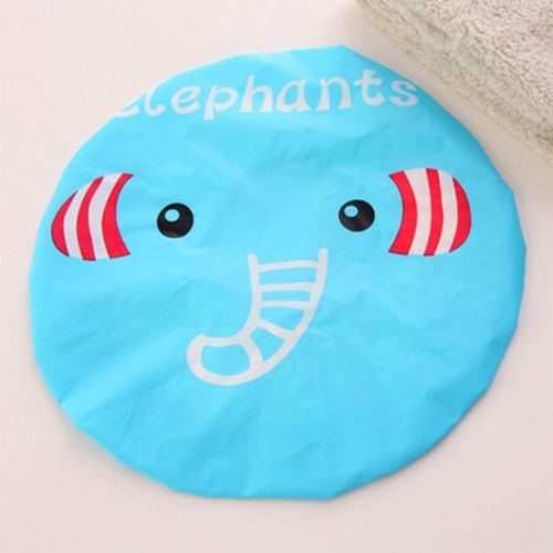 product_image_name-Generic-Cartoon Shower Caps Colorful Bath Shower Hair Cover Adults Kids Waterproof Bathing Elastic Band Cap SPA Cap-4