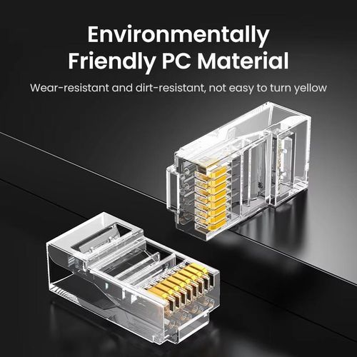 Kashemano CableCreation RJ45 Connectors,  Connector Boots, Network Connector for Solid Wire and Standard Cable, Transparent, 50 Pair - image 3