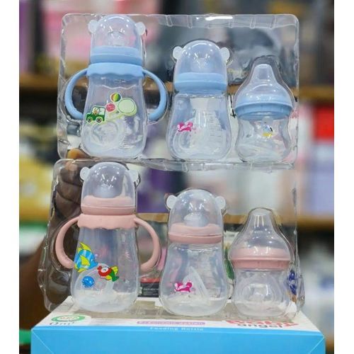 A & Shine 3pcs Classic Honey Baby Feeding Bottle ( BPA Free) - Multicolour - image 2