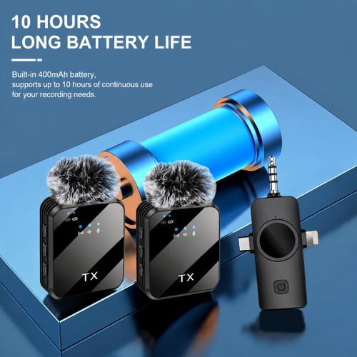 Generic 2-in-1 Wireless Lavalier Microphone, Plug-and-Play Lapel Mic with Noise Reduction for Vlogging & Live Streaming - image 5