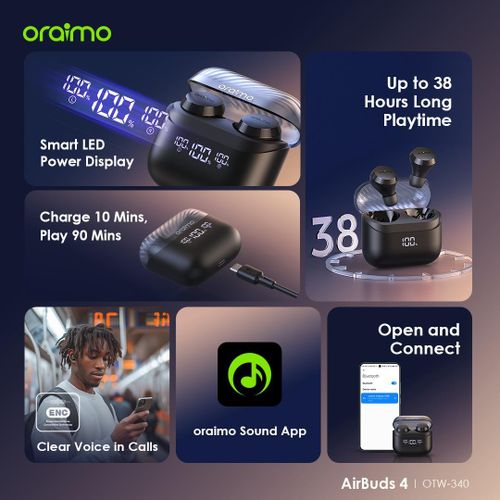 product_image_name-Oraimo-Air Buds 4 True Wireless Bluetooth Earbuds LED Screen Display ENC-3
