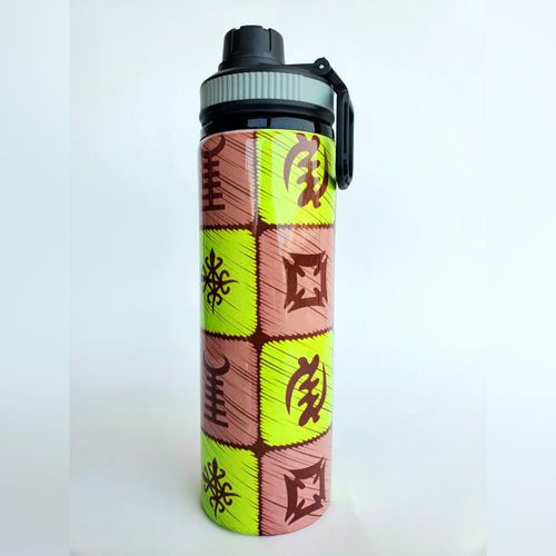 product_image_name-Generic-Green and Brown Adinkra 85cl Steel Bottle-1