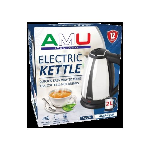 product_image_name-AMU ITALIANO-AMU-K20B - 2L Automatic Stainless Steel Electric Kettle -1500W- Black/Silver(2 PINS)-2