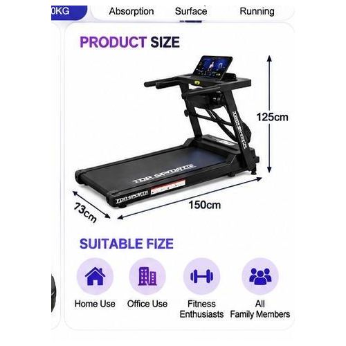Generic Professional Home/work Treadmill with Massager- black - image 8