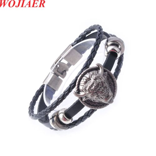 Red Black Synthetic Leather Braided Hip hop Cool Bracelet - Temu