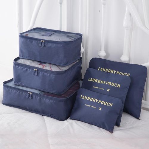 product_image_name-Generic-6Pcs Travel Storage Bag for Clothes Luggage Packing Cube Organizer Suitcase Set - Navy Blue-2