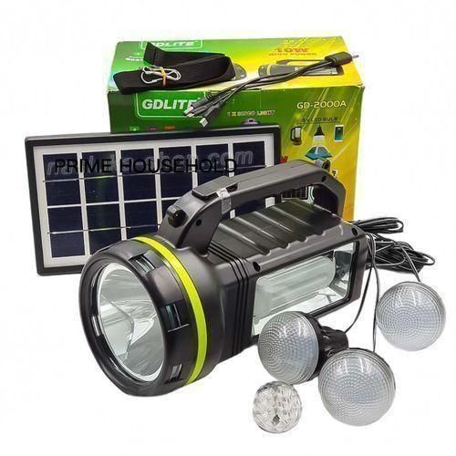 GDLITE 10W Solar Lighting System With Radio, Bluetooth, MP3, Led Light- Black