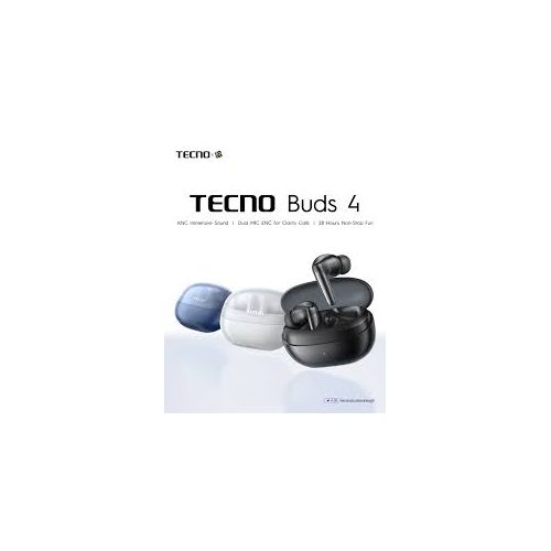 TECNO Bud 4 Air - AI Environmental Noise Cancellation Enhanced True Wireless Stereo Earbuds - Bluetooth 5.4 -Black