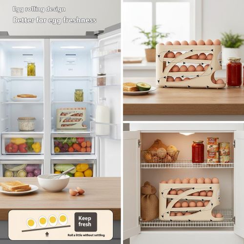 Generic Thickened Slide & Roll Out Egg Storage Rack - image 4