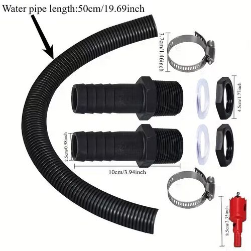 Generic Rain Barrel Connection Kit,Rainwater Barrel Overflow Hose Kit, 10pcs/Set - image 3