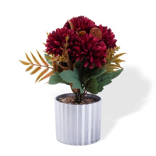product_image_name-Other-Artificial Flower in Pot Chrysanthemums Maroon 9X5.5inch 1pc - Multicolor -1