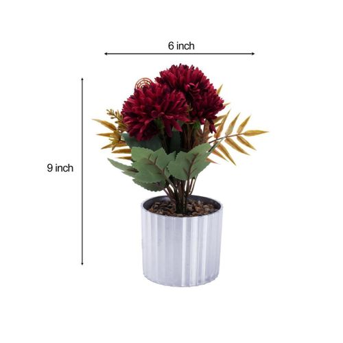product_image_name-Other-Artificial Flower in Pot Chrysanthemums Maroon 9X5.5inch 1pc - Multicolor -4