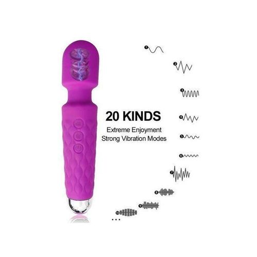 product_image_name-SUNDASELF-20 Mode Powerful Rechargeable Magic Wand Vibrator Bullet Vibrator G Spot Vibrator Vagina Sex Toy-1