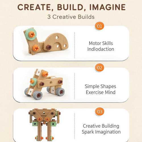 STY Children 100-Piece Manual Screw Tool Toy Set DIY Disassembly & Assembly Building Blocks for Kids 3+ - image 4