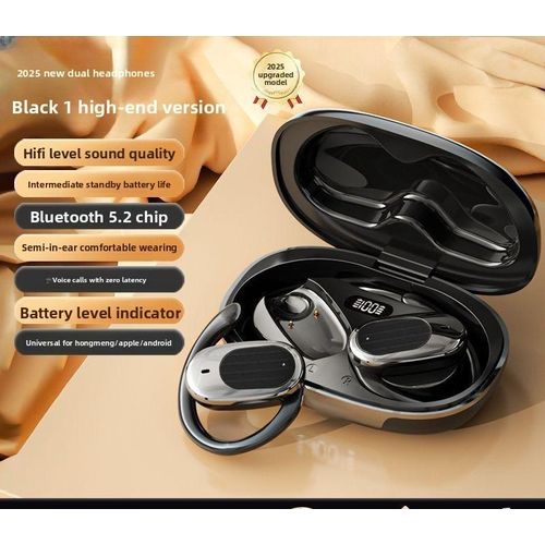 Generic New black ear-type Bluetooth headphones that won't fall off during exercise or running
