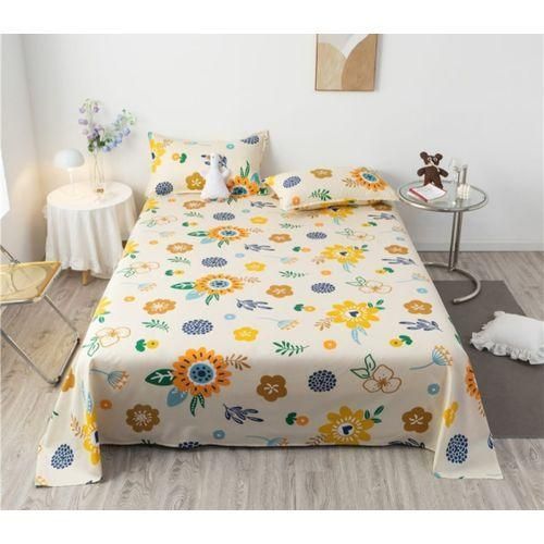 Lindy Double Size Bed Sheets -  3 Pieces - Beige/Multicolor - image 3
