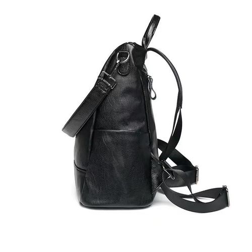 product_image_name-Fashion-Women Leather Shoulder Bag Large Capacity School Bags for Teenage Girls Casual Sports Backpack Black-4