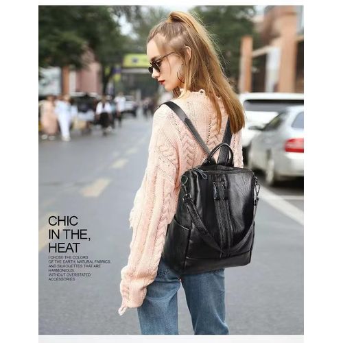 product_image_name-Fashion-Women Leather Shoulder Bag Large Capacity School Bags for Teenage Girls Casual Sports Backpack Black-7