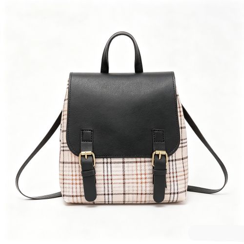 Fashion Plaid Mini Backpack – Sweet Style Double-Shoulder Bag