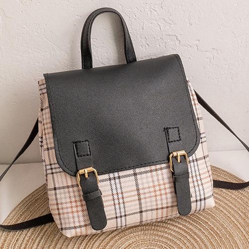 Fashion Plaid Mini Backpack – Sweet Style Double-Shoulder Bag - image 2