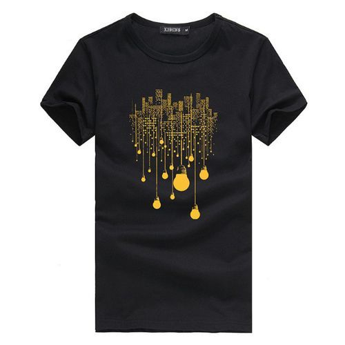 Shop Generic Drip Print Short Sleeve T-Shirt - Black/Yellow Online ...