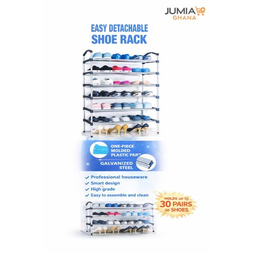 product_image_name-Generic-10-Tier Easy Detachable Shoe Rack – Strong Metal & Plastic Storage Organizer Holds Up to 30 Pairs-1