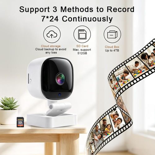 Generic Indoor Wireless Security Cameras for Home, 2-Way Audio Nanny Camera with Motion Detection & Multi Storage Modes - image 5