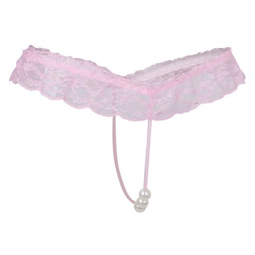 Shop Generic Ladies Sheer Lace Pearl Underwear G-String Panties Thong Pink  Online