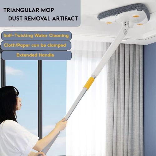 TodyJeyHo Floret 360° Triangle Mops for Floor, Push-Pull Automatic Self Squeezing Mop,Microfiber Dust Flat Cleaning Kitchen Mops for Floor Wall Window - image 2
