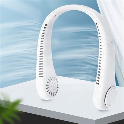 product_image_name-Generic-New Rechargeable Neck Fan - 360 Degree Rotating Portable Fan - White-2