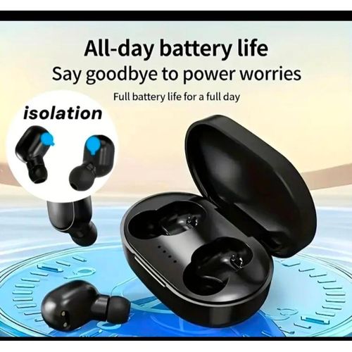TWS A6S Bluetooth Wireless Earbuds – In-Ear Stereo Earphones with Charging Case (Black)