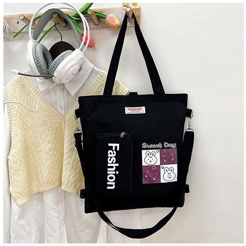 product_image_name-Fashion-Ladies Tote Bags Shoulder Bags-Black-2