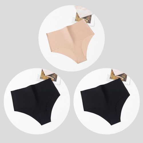 Shop Generic Bzel 3pcs/set High Waist Women's Panties Lingerie Seamless  Underwear Breathable Briefs Large Size Sports Cozy Underpants Online