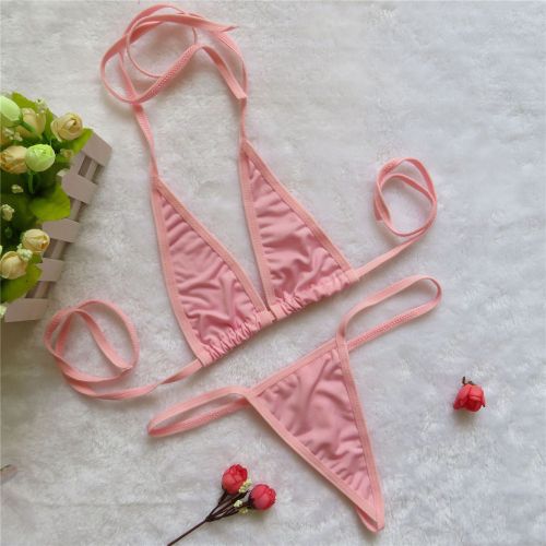 Shop Generic (Pink)micro bikini Sling triangle Open back Thong Japanese ...