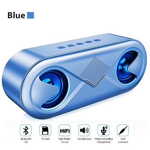 Generic Wireless Bluetooth Audio 3D Surround Dual Speaker -Blue - image 2