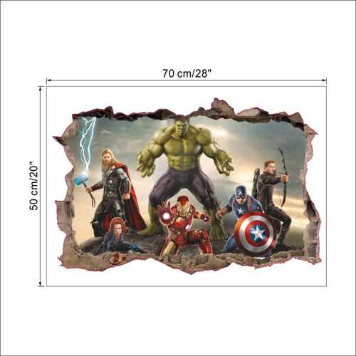 product_image_name-Generic-Cartoon Spiderman Avenger Wall Stickers For Kids Room Children Bedroom  Decor-1