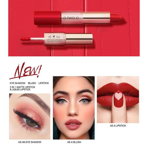 O.TWO.O 2 IN 1 Matte Lipstick & Liquid Lipstick in Plum - image 3