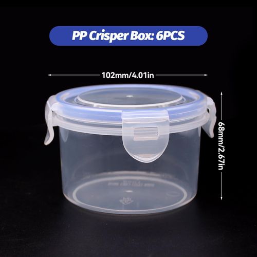 Generic 6PCS Fresh Round Container with Lids, Plastic Food Container,Stackable and Durable, Small BPA-Free Containers - image 2