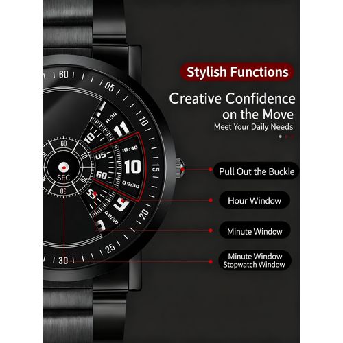 product_image_name-Fashion-Men's No Pointer Concept Watch Waterproof Fully Automatic Quartz Watch Electronic Men's Watch-3