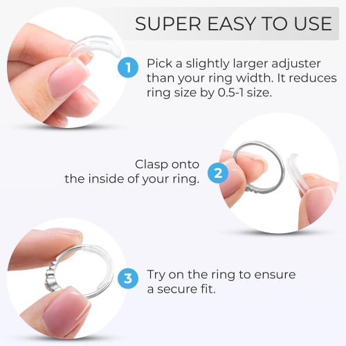 Ring Sizer Adjuster for Loose Rings - 12 Pack, 2 Sizes for Different Band  Widths – Silicone Ring Size Adjuster - Invisible Ring Guards for Women and  Men by 5 STARS UNITED