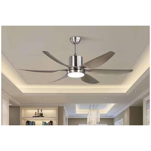 product_image_name-SUMMER WIND-6 Blades Tropical Art Ceiling Fan-Lights + Remote - 30+24W - 660*275*267mm - Silver-2