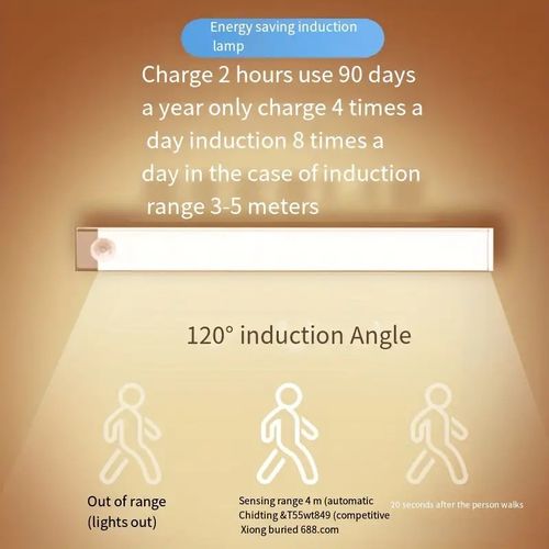 product_image_name-Generic-LED human body induction warm light, 500mm cabinet warm light, USB rechargeable-3